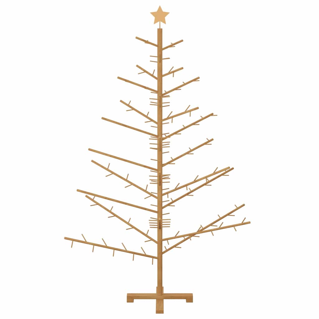 Wooden Christmas Tree with Stand Brown 180 cm Solid Pine Wood