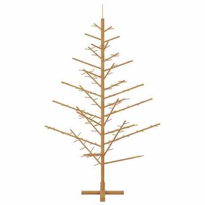 Wooden Christmas Tree with Stand Brown 180 cm Solid Pine Wood