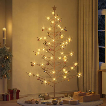 Wooden Christmas Tree KOTKA Bamboo and Solid Pine Wood Brown 210 cm