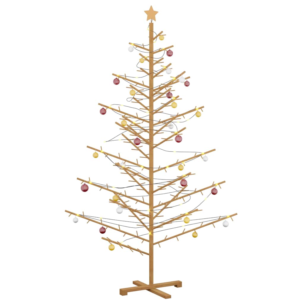 Wooden Christmas Tree KOTKA Bamboo and Solid Pine Wood Brown 210 cm