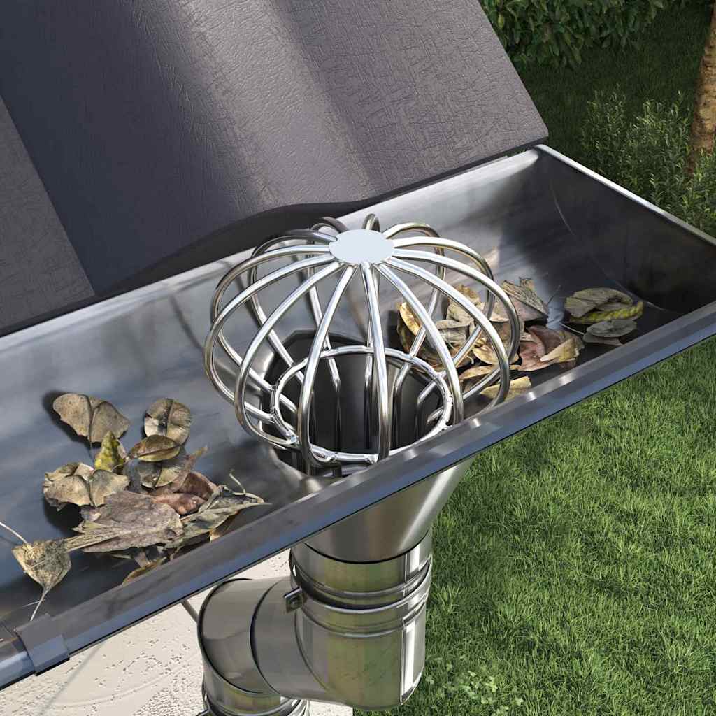 vidaXL Gutter Leaf Guard 8 pcs Silver 75 mm Stainless Steel 4