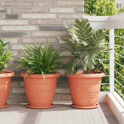 vidaXL Round Flower Pot Plastic