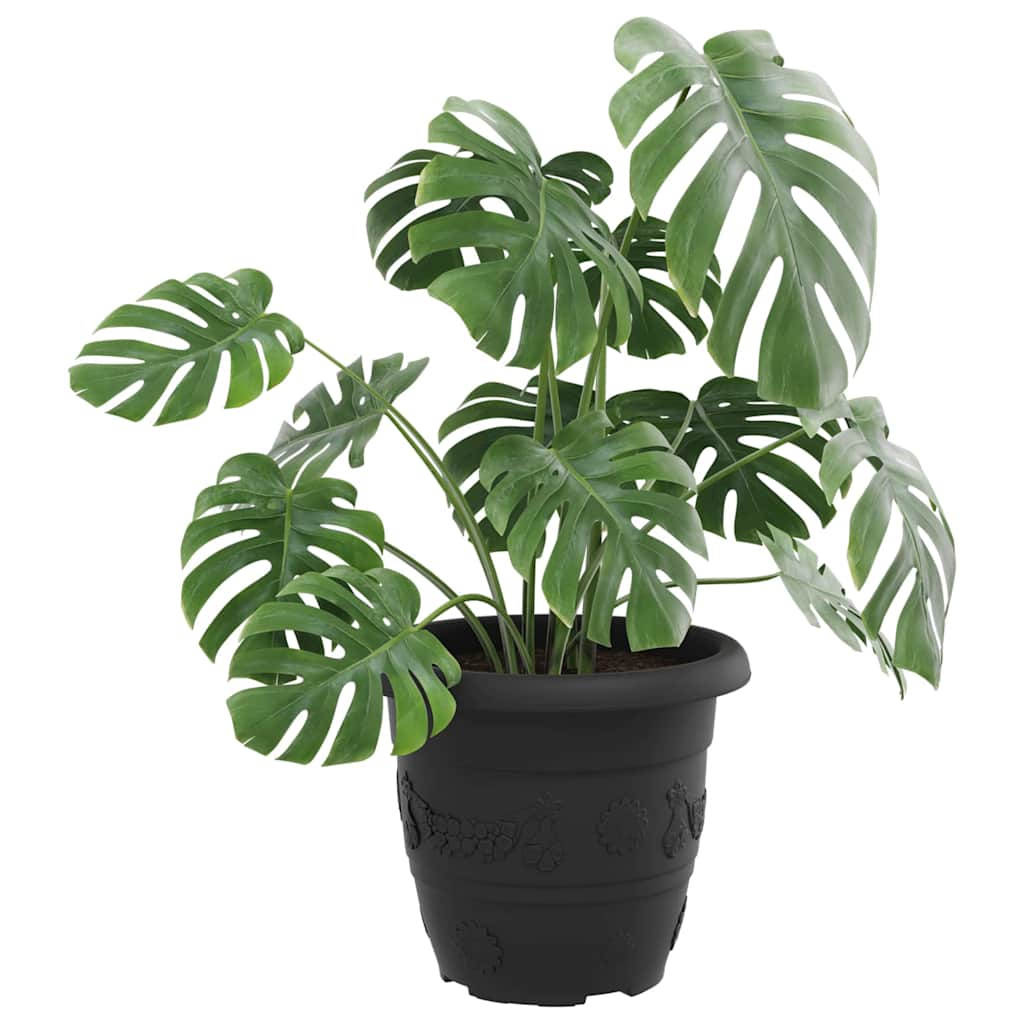 Round Flower Pot Plastic Black Ø 30 x 25 cm