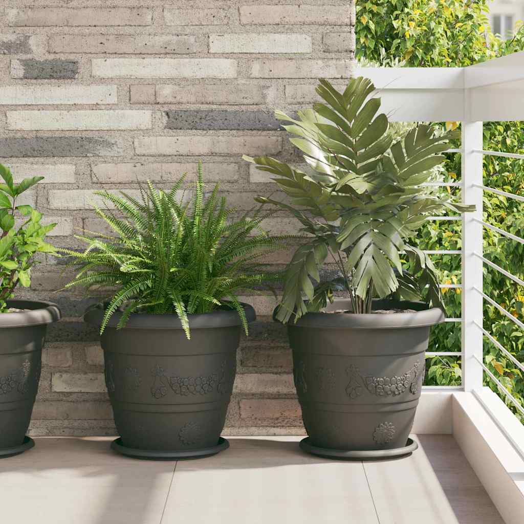 vidaXL Round Flower Pot Plastic