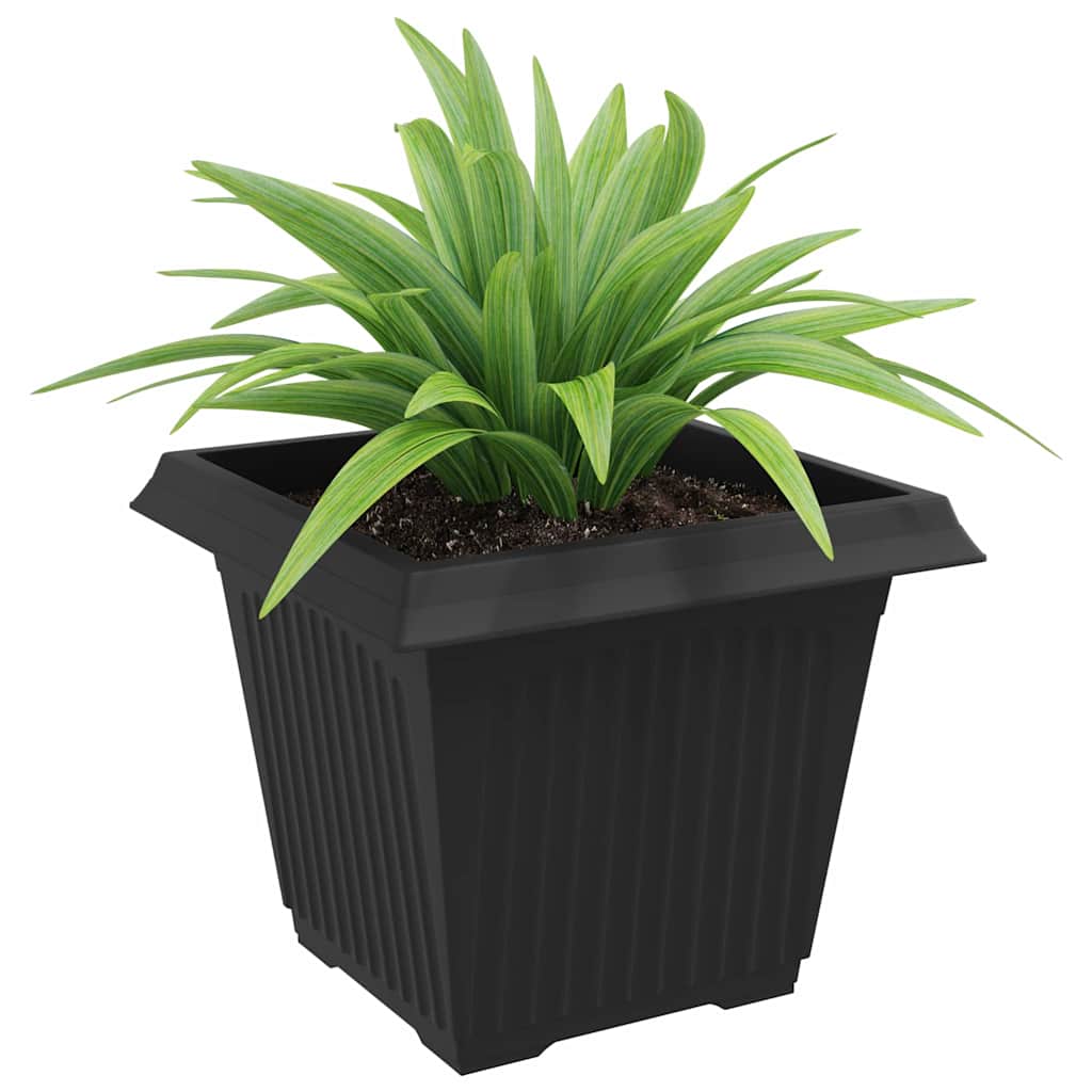 vidaXL Square Flower Pot 6 pcs Black 43 x 43 x 33.5 cm Plastic 3