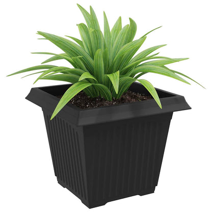 vidaXL Square Flower Pot 6 pcs Black 43 x 43 x 33.5 cm Plastic 3