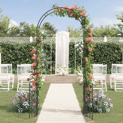 vidaXL Garden Arch Black 102 x 50 x 218 cm Steel 4