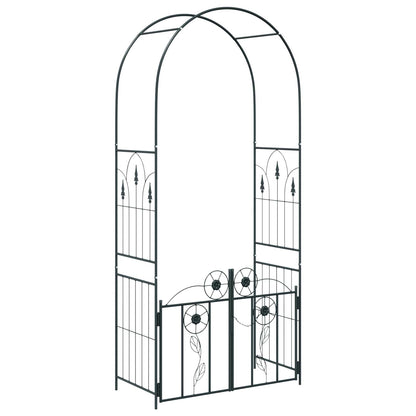 vidaXL Garden Arch Black 102 x 50 x 218 cm Steel 2