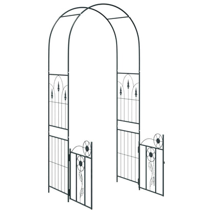 vidaXL Garden Arch Black 102 x 50 x 218 cm Steel 5