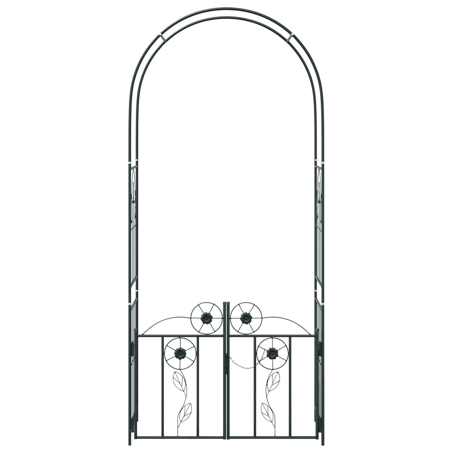 vidaXL Garden Arch Black 102 x 50 x 218 cm Steel 6