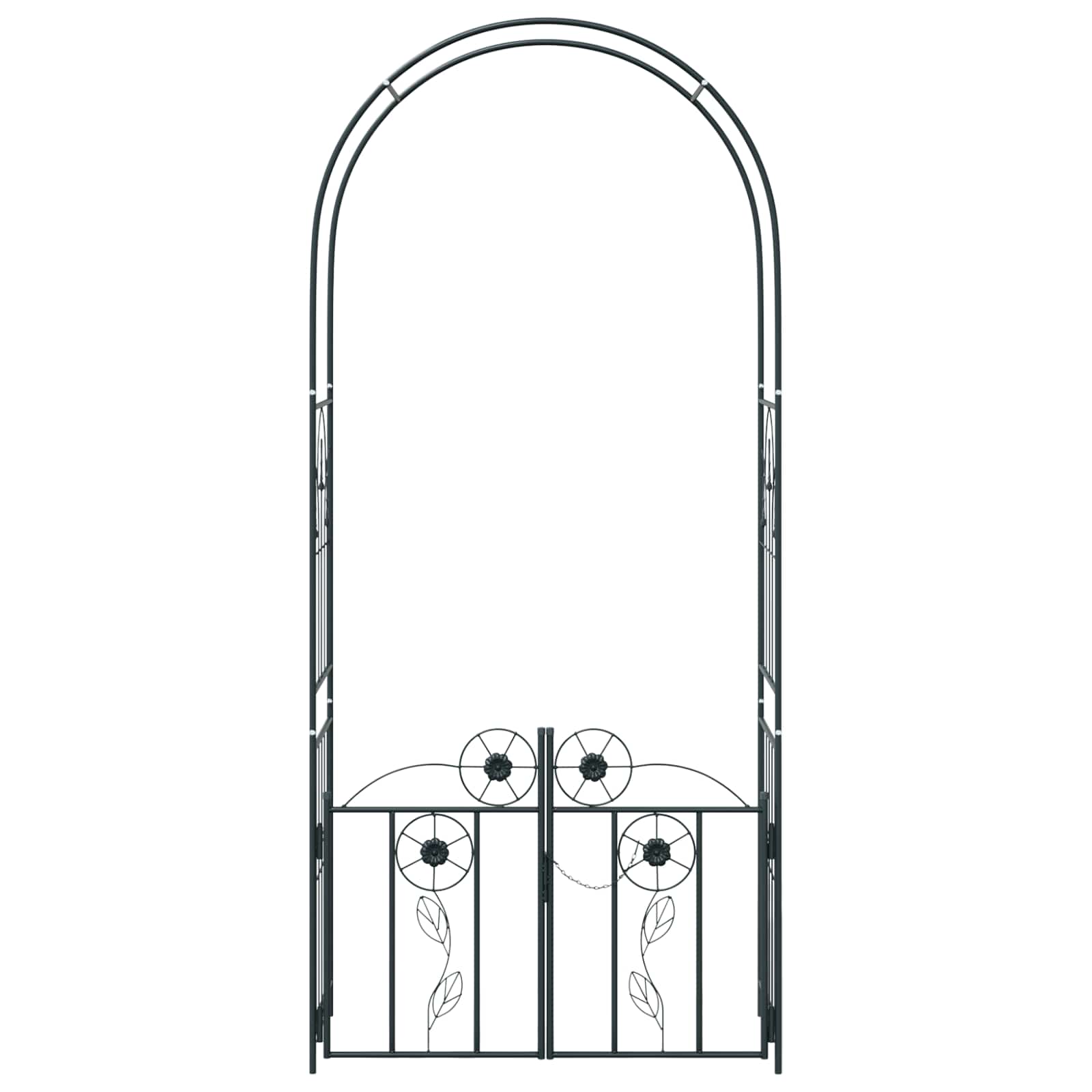 vidaXL Garden Arch Black 102 x 50 x 218 cm Steel 6