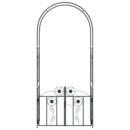 vidaXL Garden Arch Black 102 x 50 x 218 cm Steel 6