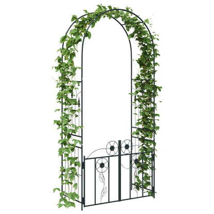 vidaXL Garden Arch Black 102 x 50 x 218 cm Steel 3