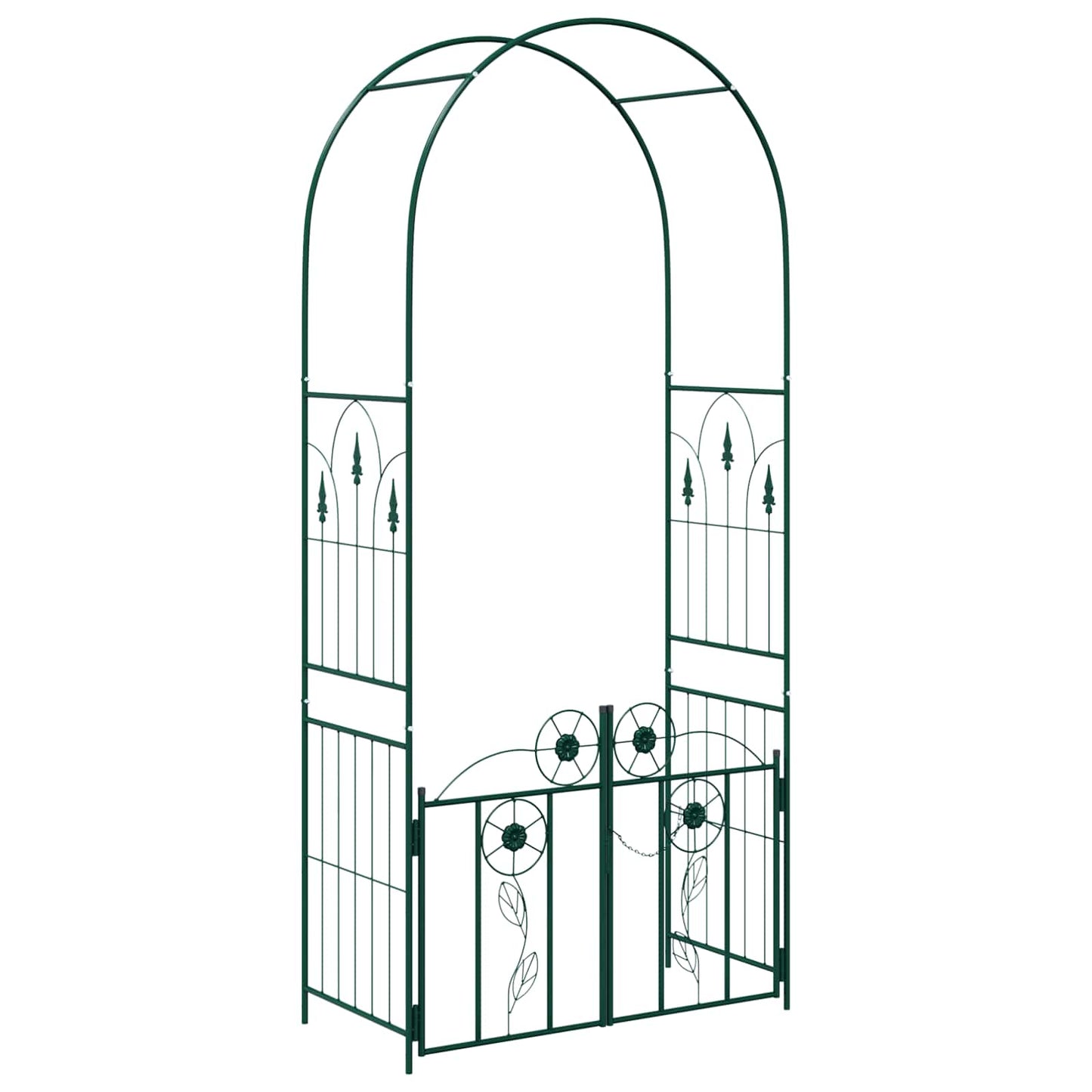 vidaXL Garden Arch Green 102 x 50 x 218 cm Steel 2