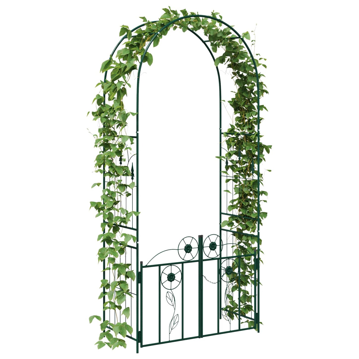 vidaXL Garden Arch Green 102 x 50 x 218 cm Steel 3