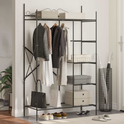 vidaXL Open Wardrobe with Shelf Black 104.5 x 45 x 172 cm Steel 4