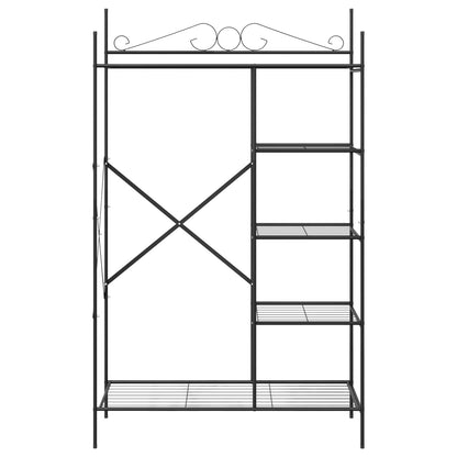 vidaXL Open Wardrobe with Shelf Black 104.5 x 45 x 172 cm Steel 5