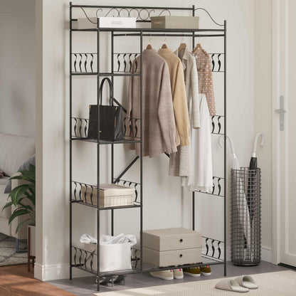 vidaXL Open Wardrobe Black 101 x 43 x 188 cm Steel 4