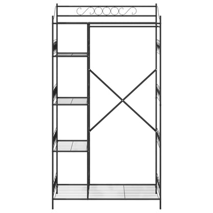 vidaXL Open Wardrobe Black 101 x 43 x 188 cm Steel 5