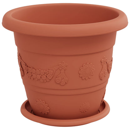 vidaXL Plant Pots 24 pcs Brick Red Ø 26 x 21.5 cm Plastic 5