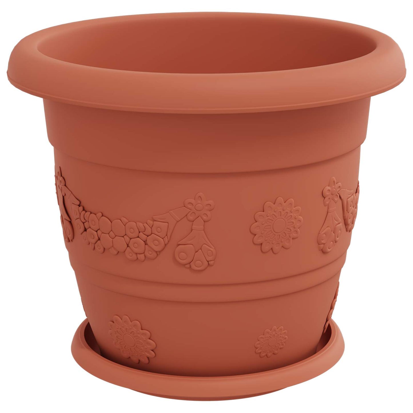vidaXL Plant Pots 24 pcs Brick Red Ø 30 x 25 cm Plastic 2
