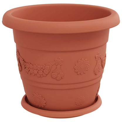 vidaXL Plant Pots 24 pcs Brick Red Ø 30 x 25 cm Plastic 2