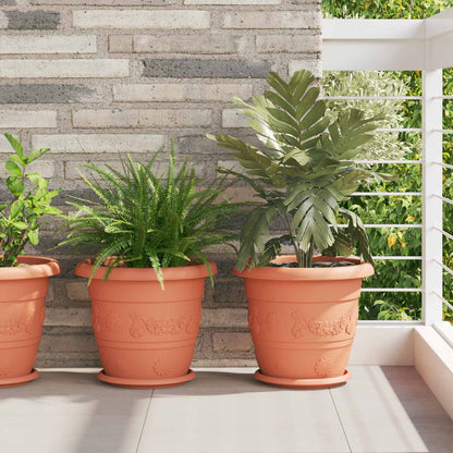 vidaXL Plant Pots 24 pcs Brick Red Ø 34 x 28 cm Plastic 1