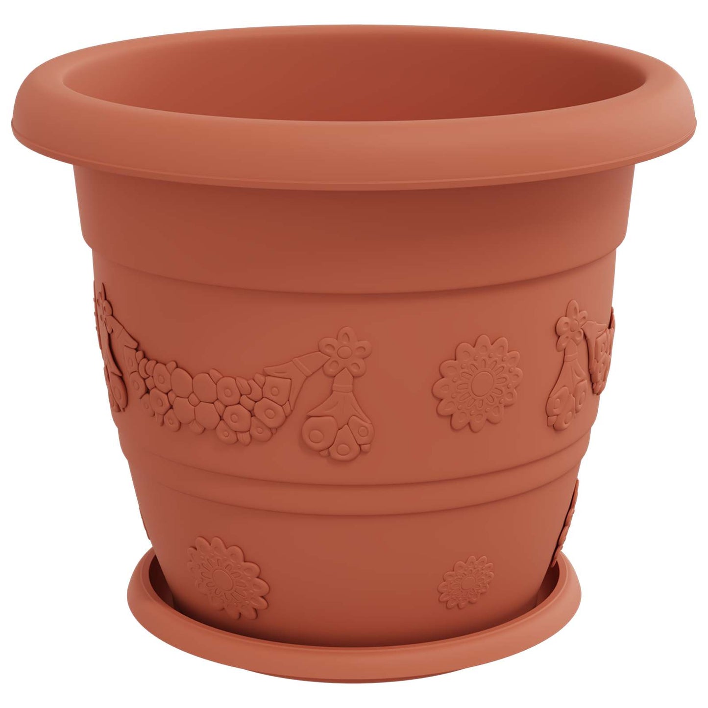 vidaXL Plant Pots 24 pcs Brick Red Ø 34 x 28 cm Plastic 5