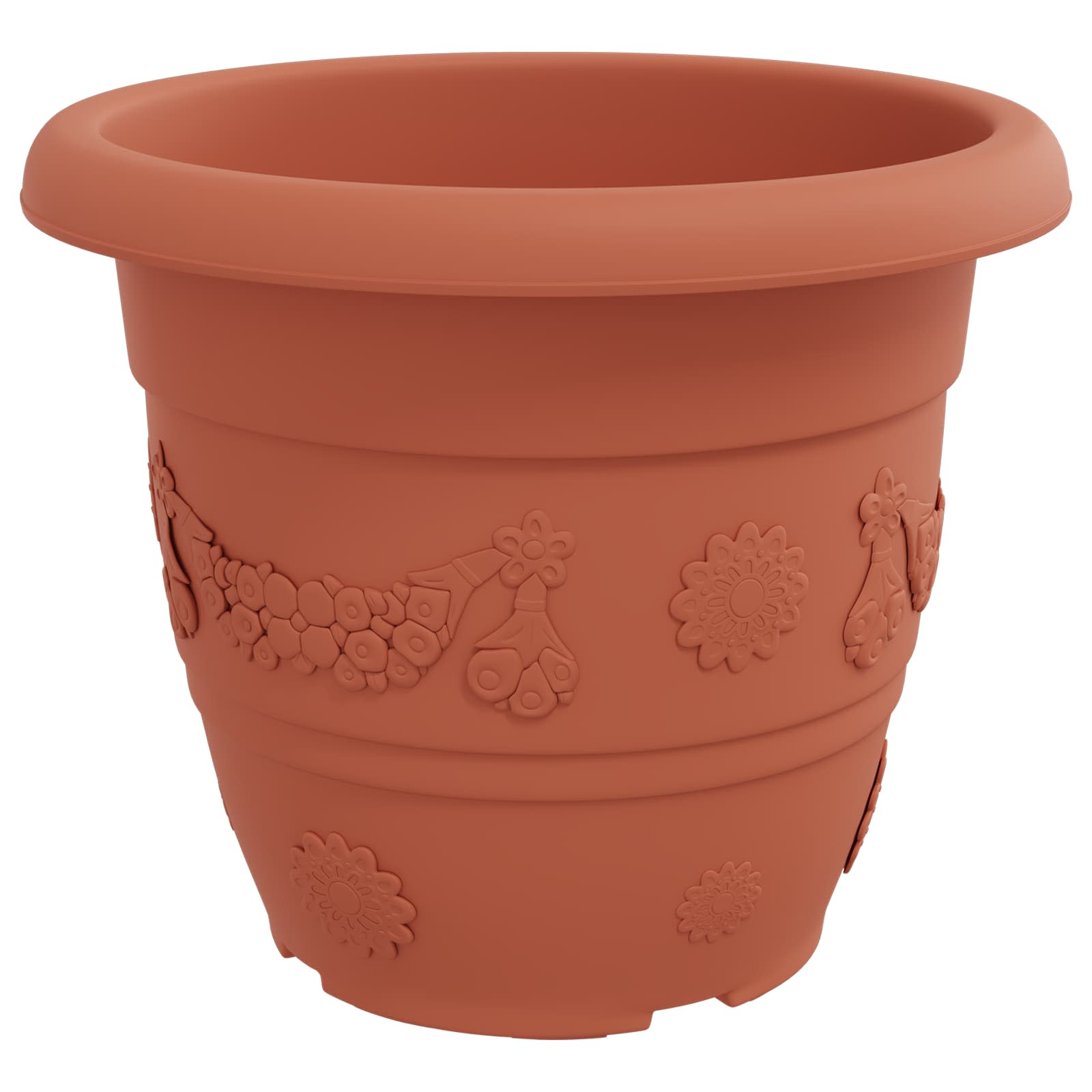 vidaXL Plant Pots 24 pcs Brick Red Ø 34 x 28 cm Plastic 6