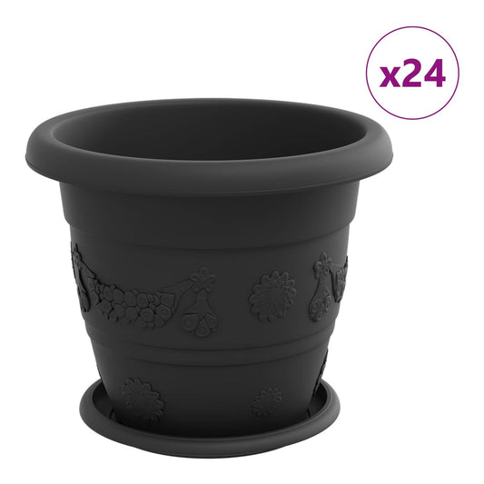 Plant Pots Plastic Black Ø 26 x 21.5 cm