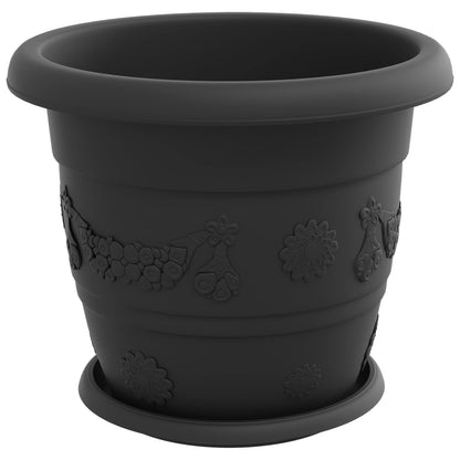 vidaXL Plant Pots 24 pcs Black Ø 30 x 25 cm Plastic 2