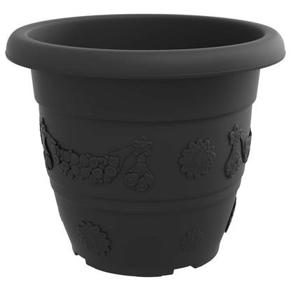 vidaXL Plant Pots 24 pcs Black Ø 34 x 28 cm Plastic 6