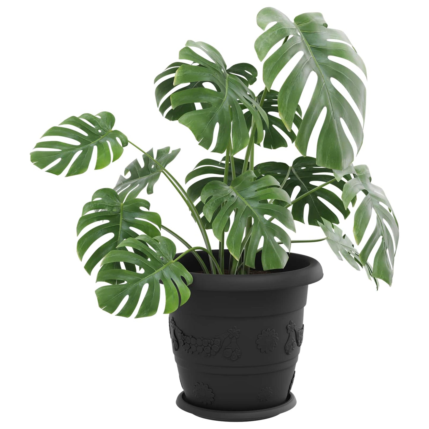 vidaXL Plant Pots 24 pcs Black Ø 34 x 28 cm Plastic 3