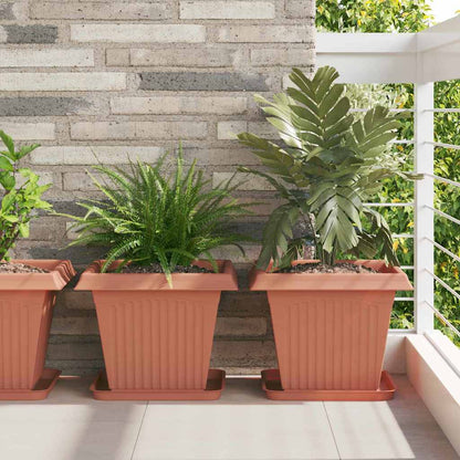 vidaXL Plant Pots 6 pcs Brick Red Plastic 1