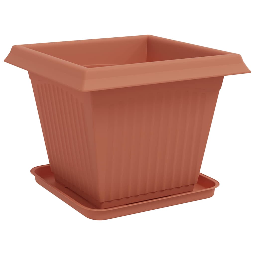 vidaXL Plant Pots 6 pcs Brick Red Plastic 5