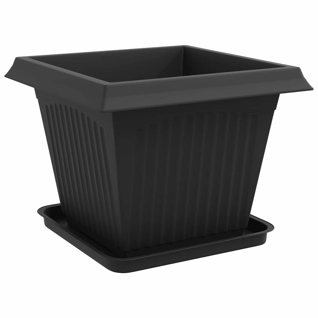 vidaXL Plant Pots 6 pcs Black Plastic 5