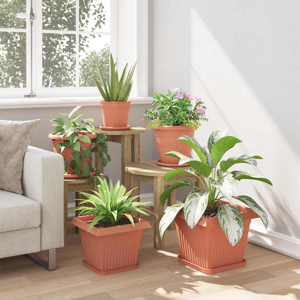 vidaXL Plant Pots 24 pcs Brick Red Plastic 4