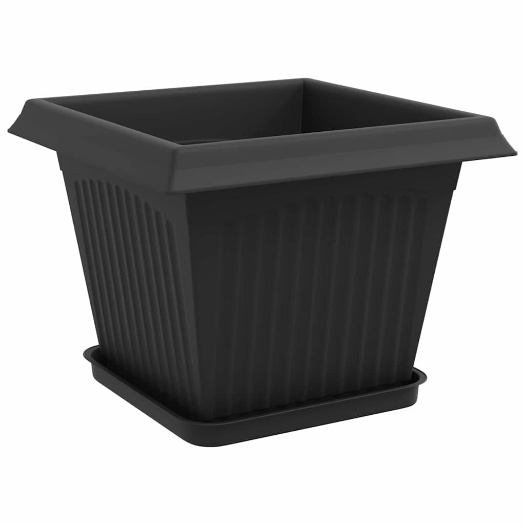 vidaXL Plant Pots 24 pcs Black Plastic 5