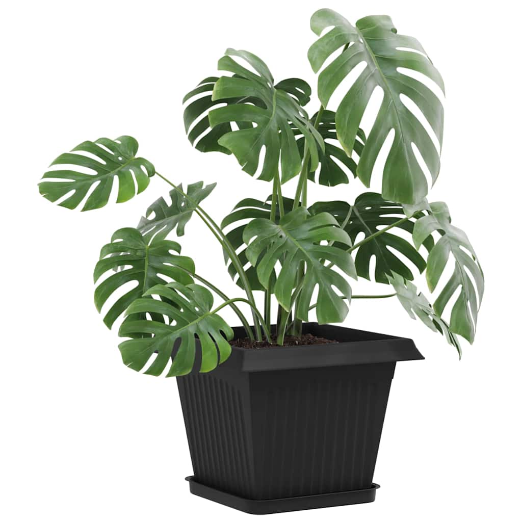 vidaXL Plant Pots 24 pcs Black Plastic 3