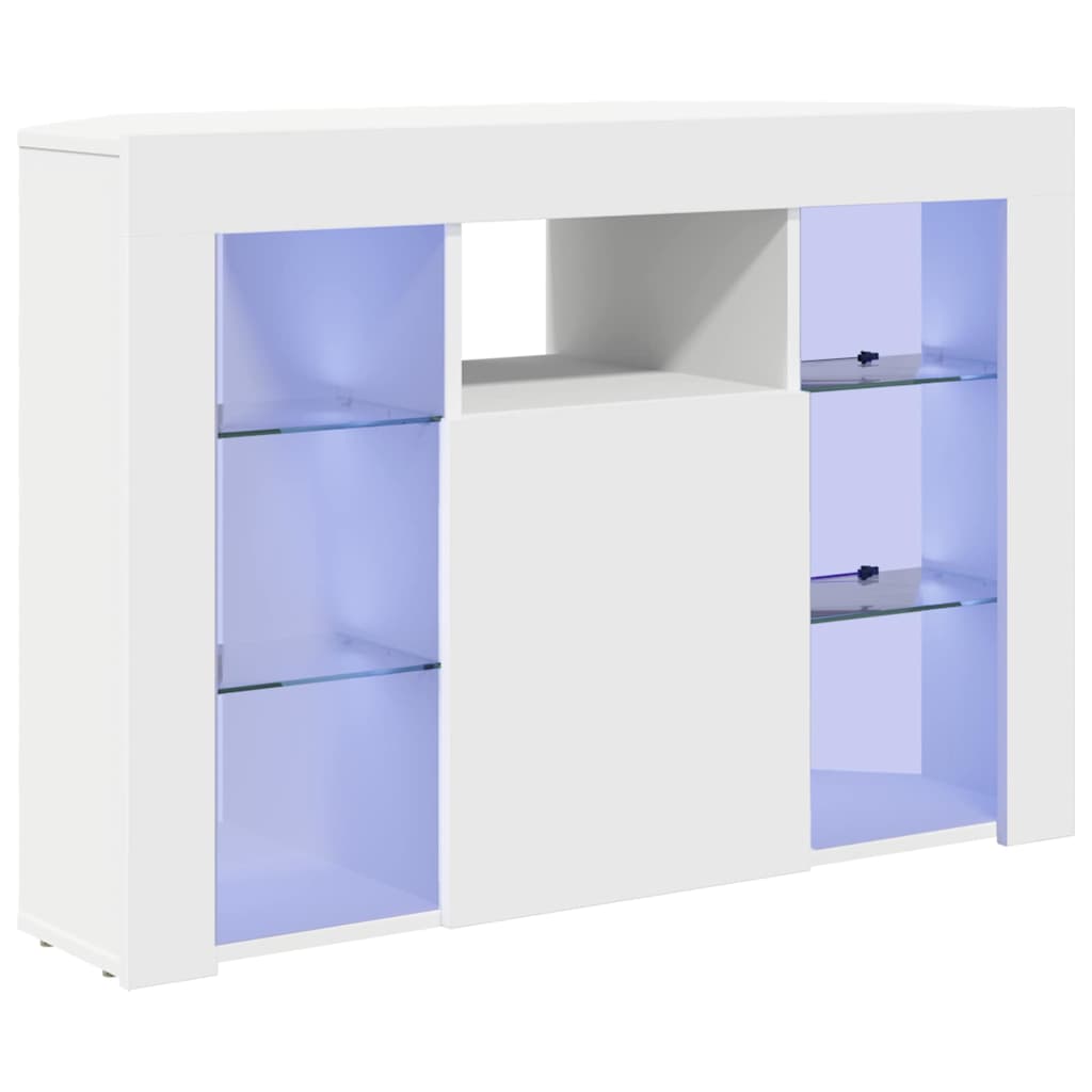 Corner LED TV Cabinet 100x40x68cm Engineered Wood White 68 cm