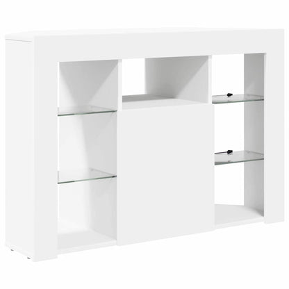 Corner LED TV Cabinet 100x40x68cm Engineered Wood White 68 cm