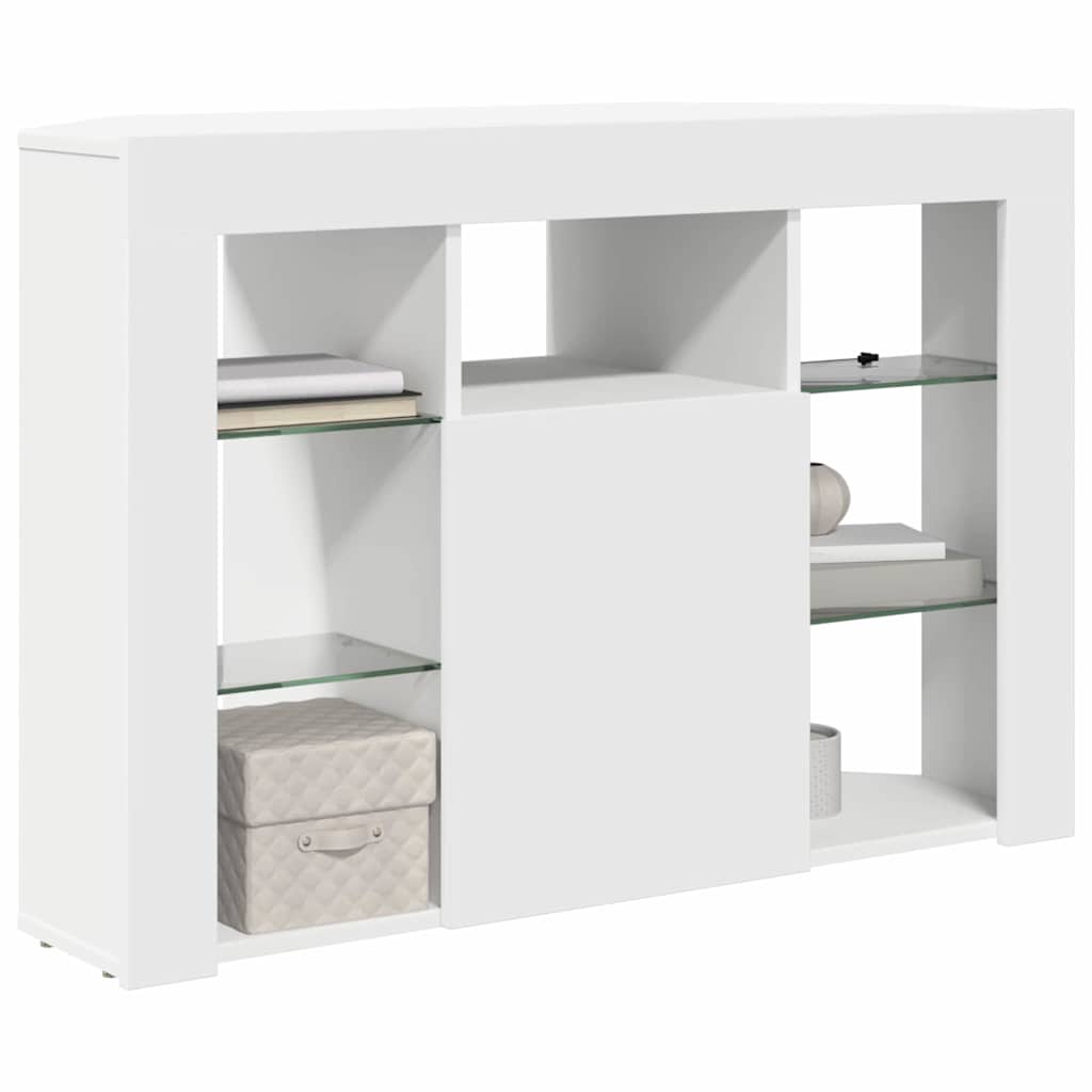 Corner LED TV Cabinet 100x40x68cm Engineered Wood White 68 cm