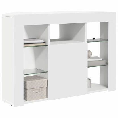 Corner LED TV Cabinet 100x40x68cm Engineered Wood White 68 cm