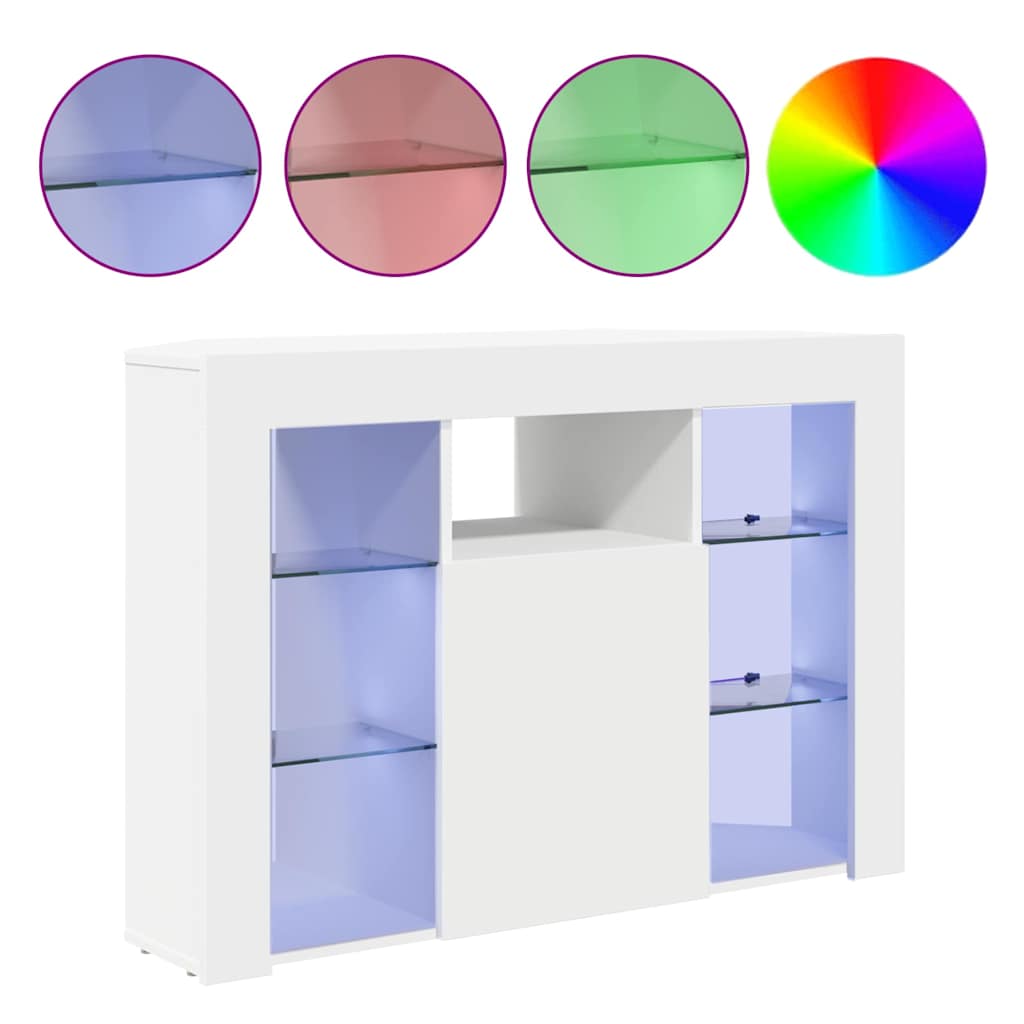 Corner LED TV Cabinet 100x40x68cm Engineered Wood White 68 cm