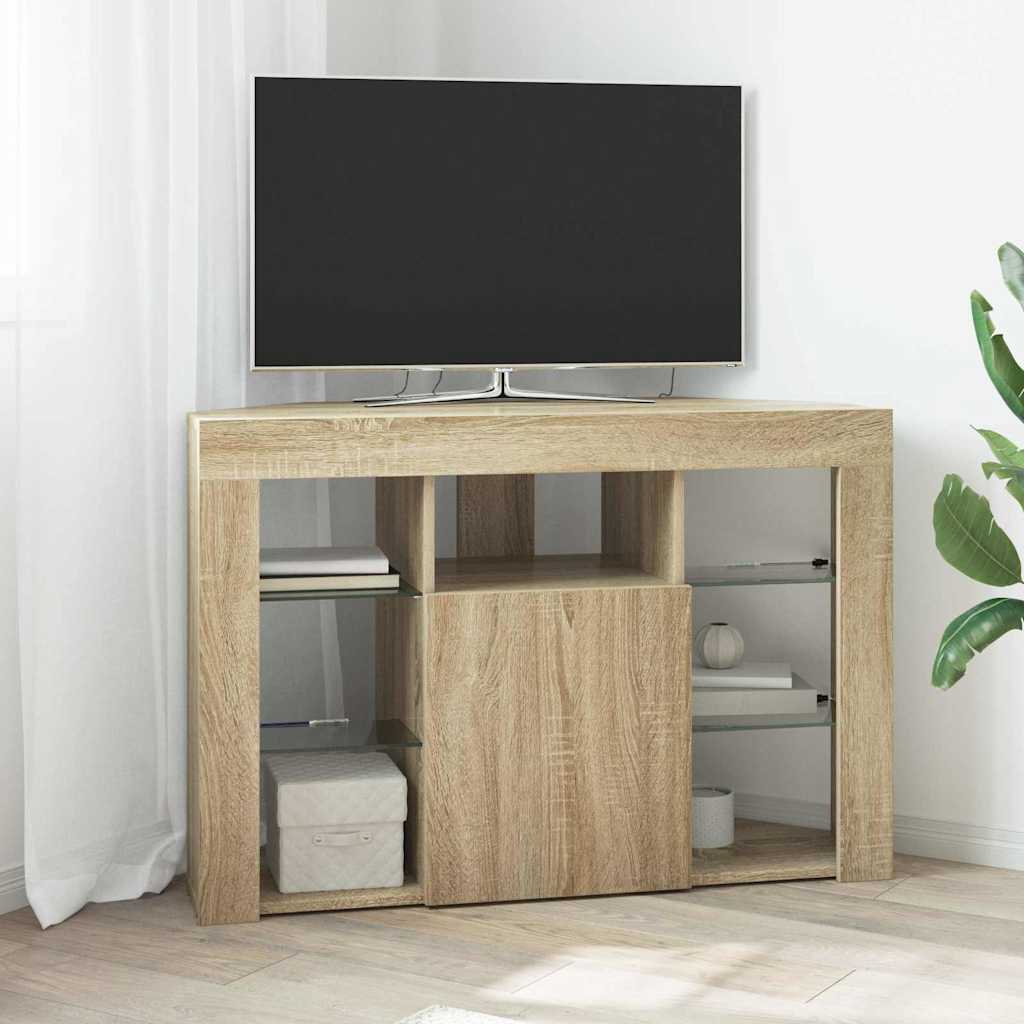 Corner LED TV Cabinet 100x40x68cm Engineered Wood Sonoma oak 68 cm