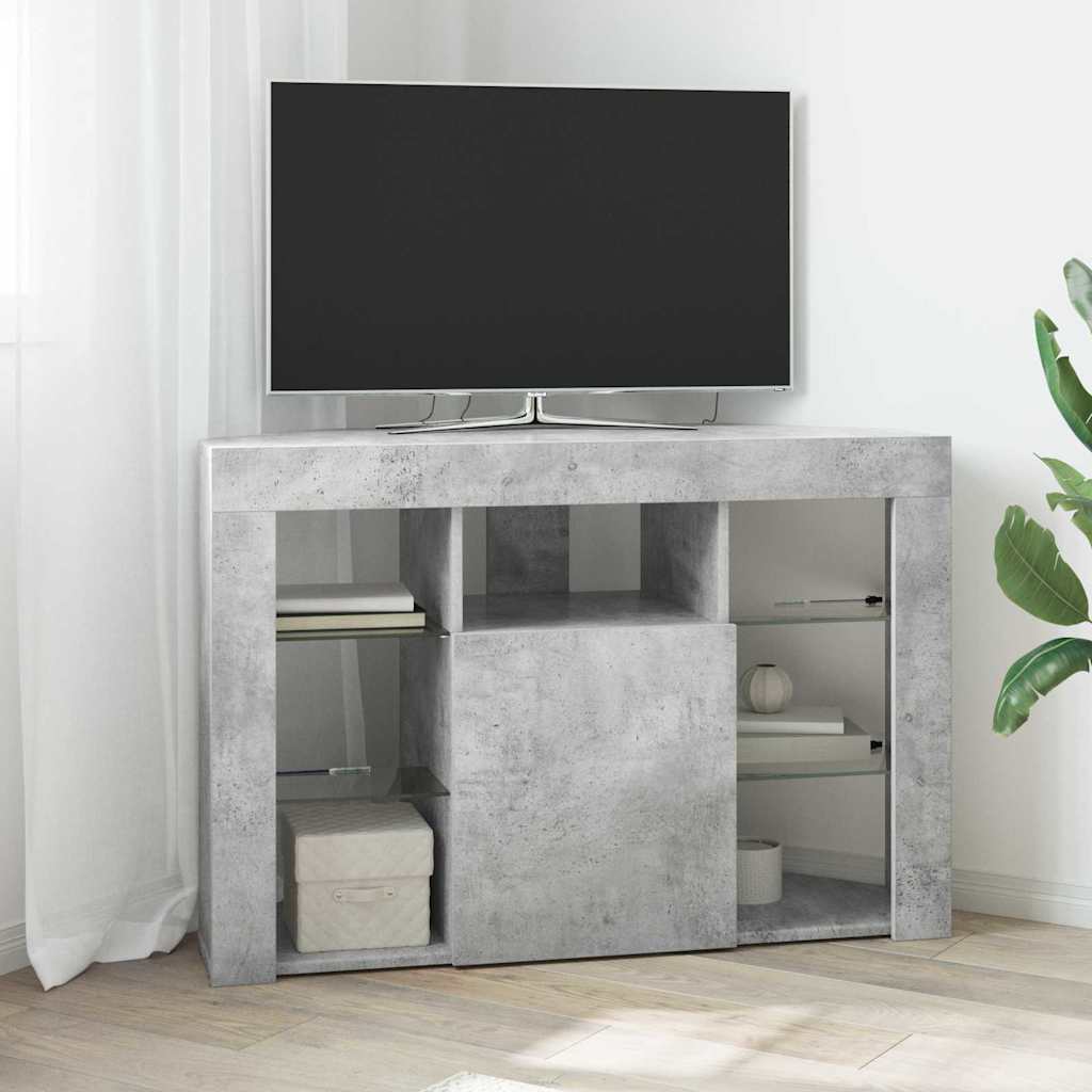 Corner LED TV Cabinet 100x40x68cm Engineered Wood Concrete grey 68 cm