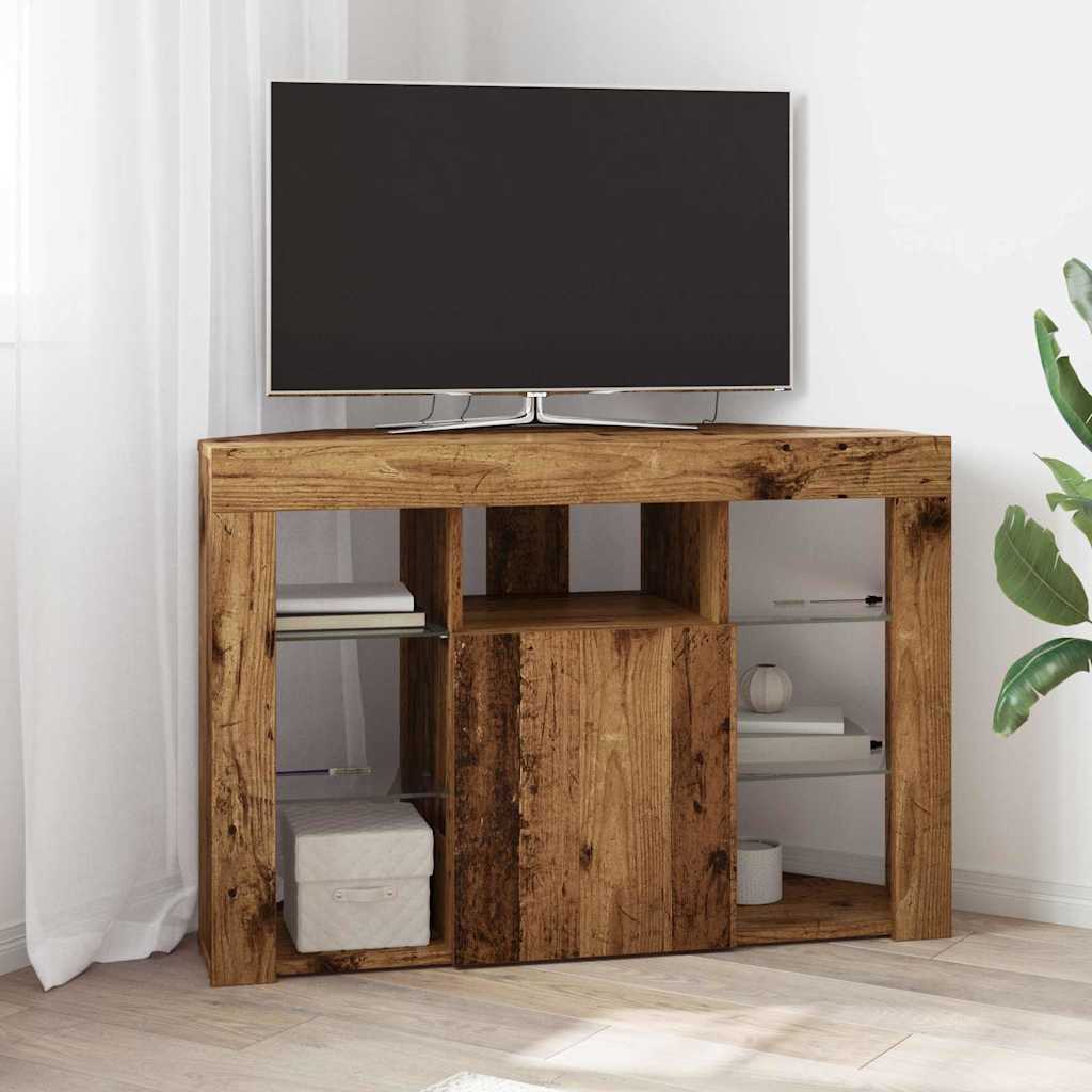 Corner LED TV Cabinet 100x40x68cm Engineered Wood Old wood 68 cm