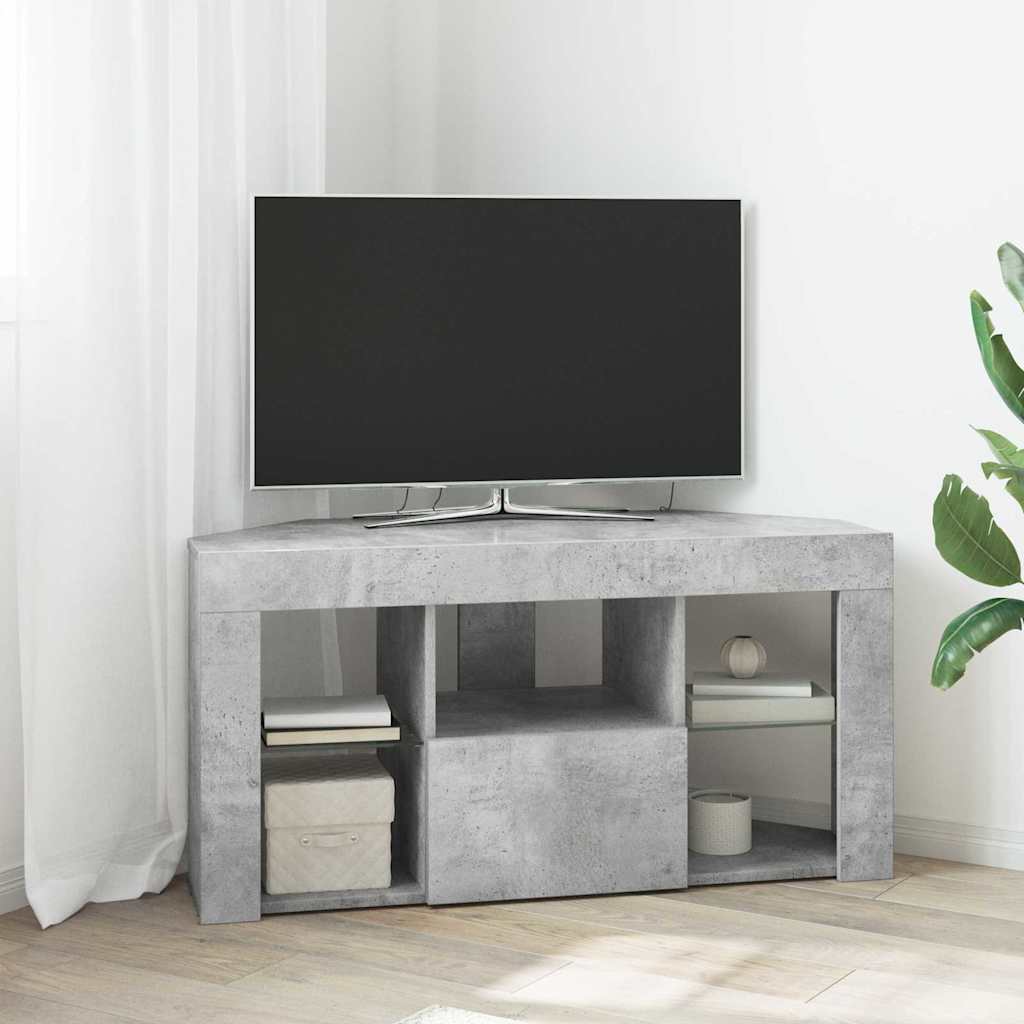 Corner LED TV Cabinet 100x40x68cm Engineered Wood Concrete grey 50 cm