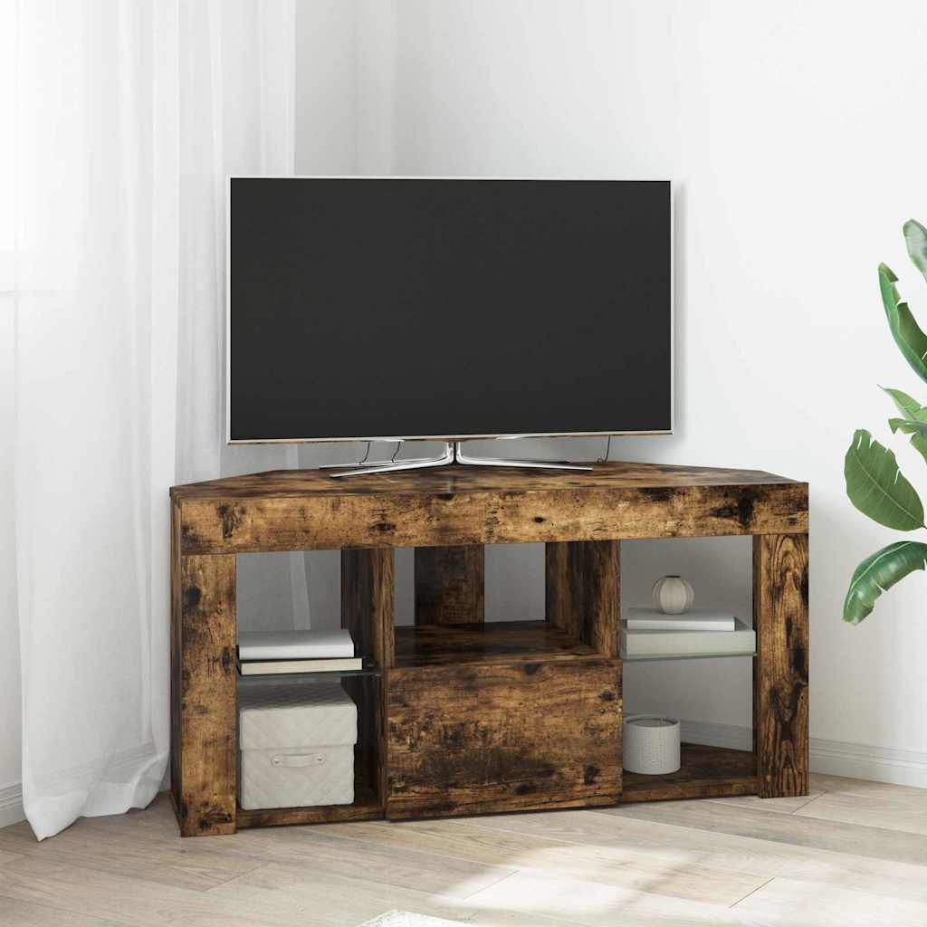 Corner LED TV Cabinet 100x40x68cm Engineered Wood Smoked oak 50 cm