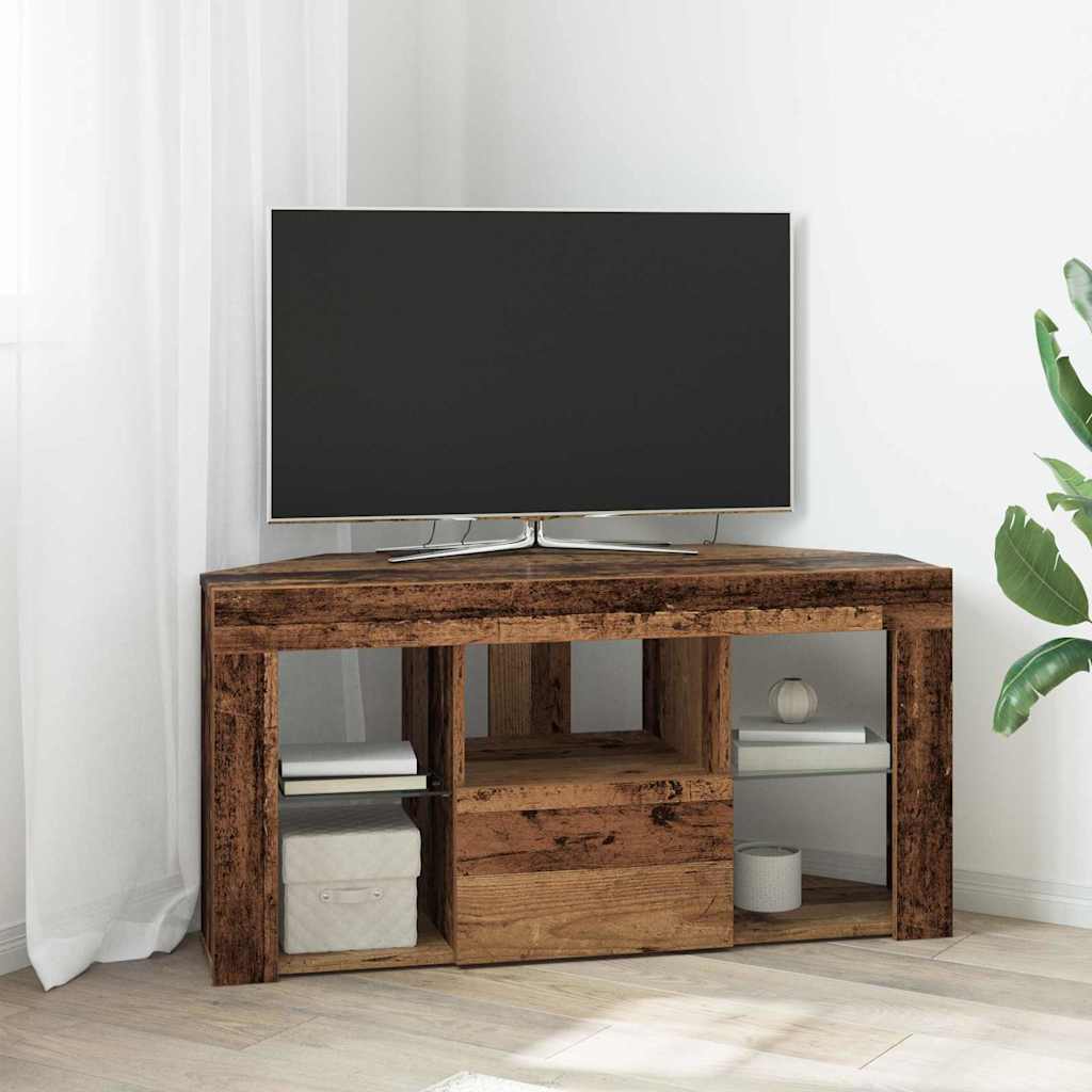 Corner LED TV Cabinet 100x40x68cm Engineered Wood Old wood 50 cm